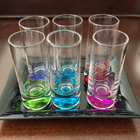 NEW!! Set of 6 Shot Glasses with Tray - Picture 3 of 5